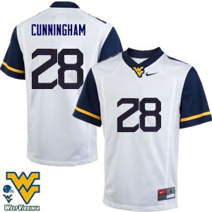 Men's West Virginia Mountaineers NCAA #28 Nunu Cunningham White Authentic Nike Stitched College Football Jersey EF15H53RM